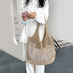 Lunara Netz Einkaufstasche in Beige — Image 12