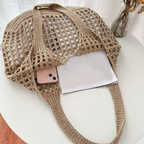 Lunara Netz Einkaufstasche in Beige — Image 13