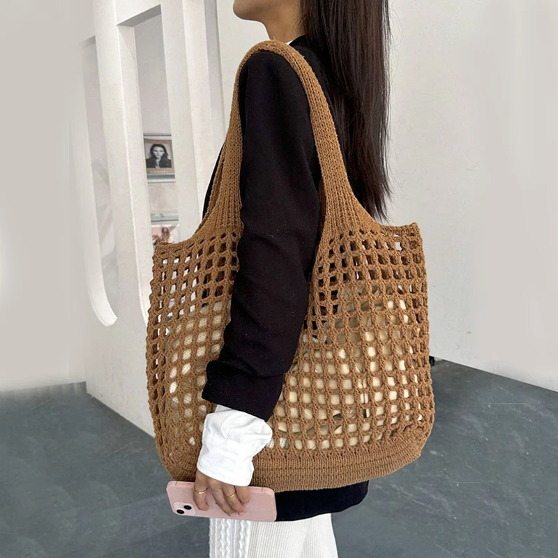 Lunara Netz Einkaufstasche in Beige — Image 14