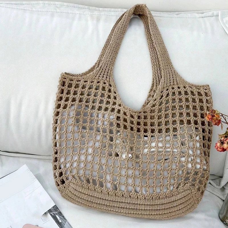 Lunara Netz Einkaufstasche in Beige — Image 2
