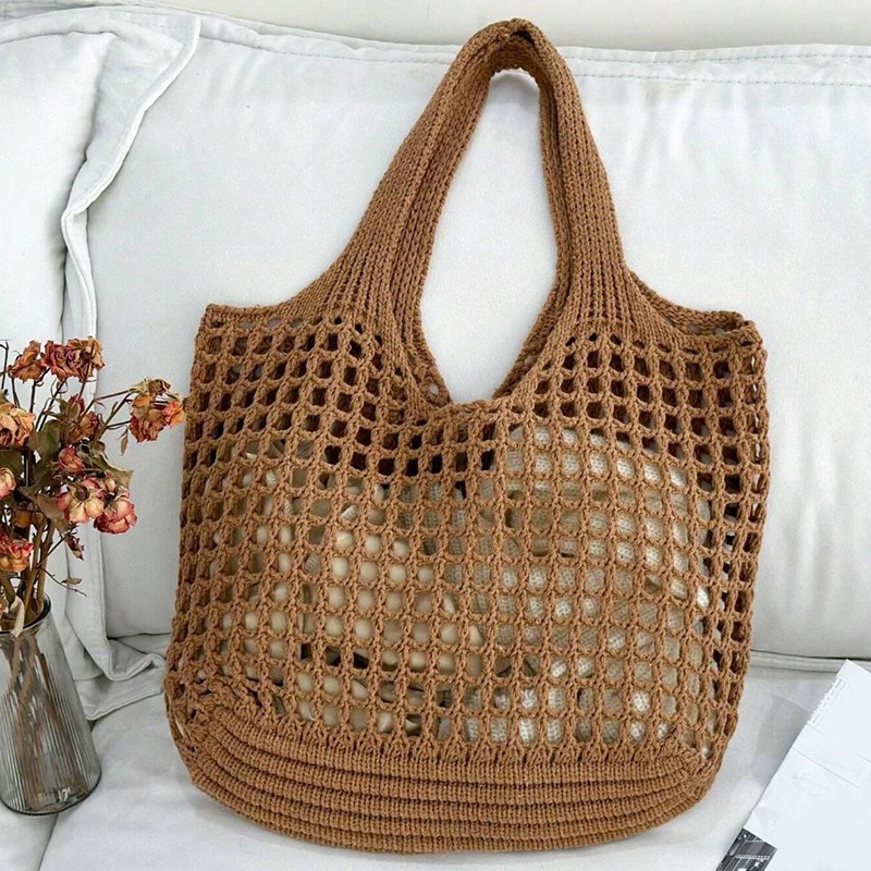 Lunara Netz Einkaufstasche in Beige — Image 3