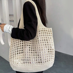 Lunara Netz Einkaufstasche in Beige — Image 7