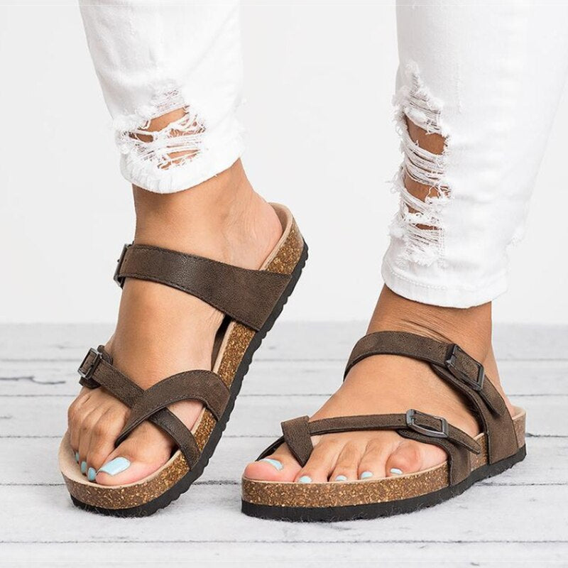 Lunara Damen Sandalen in Schwarz und Braun — Image 2