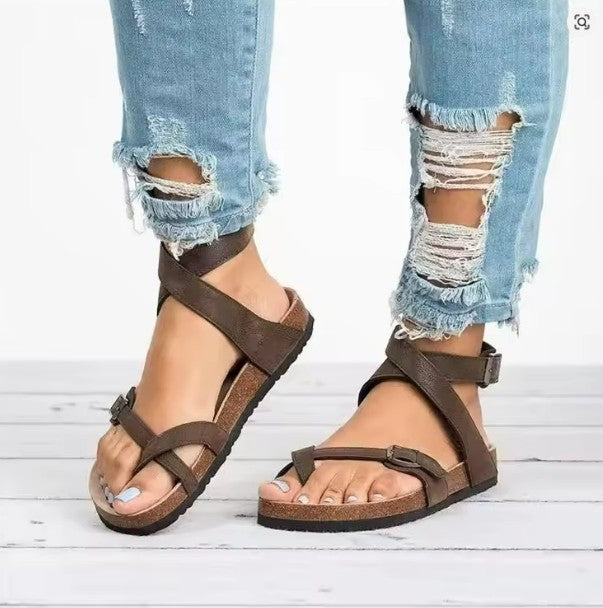 Lunara Damen Sandalen in Schwarz und Braun — Image 4