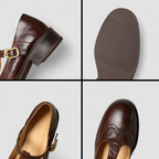 Lunara Damen T-Riemen Schuhe in Schwarz, Braun, Beige — Image 12