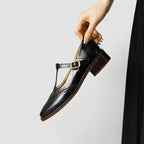 Lunara Damen T-Riemen Schuhe in Schwarz, Braun, Beige — Image 8