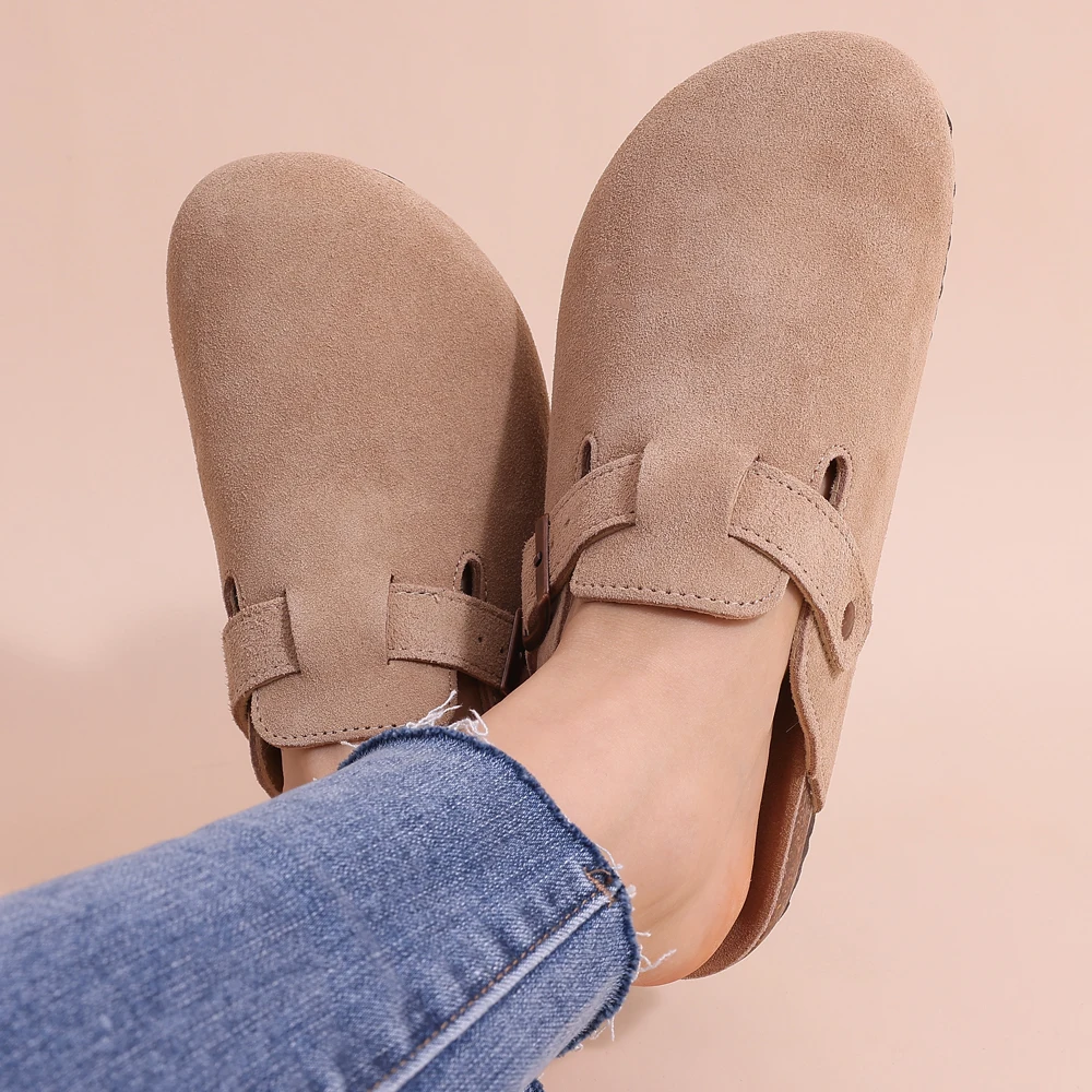 Marke Damen Clogs aus Wildleder in Beige — Image 10
