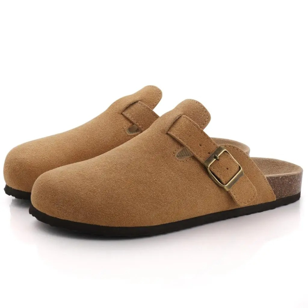 Marke Damen Clogs aus Wildleder in Beige — Image 3