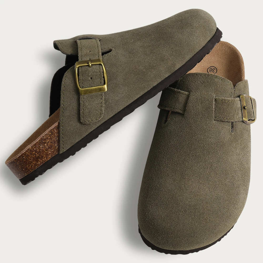 Marke Damen Clogs aus Wildleder in Beige — Image 4