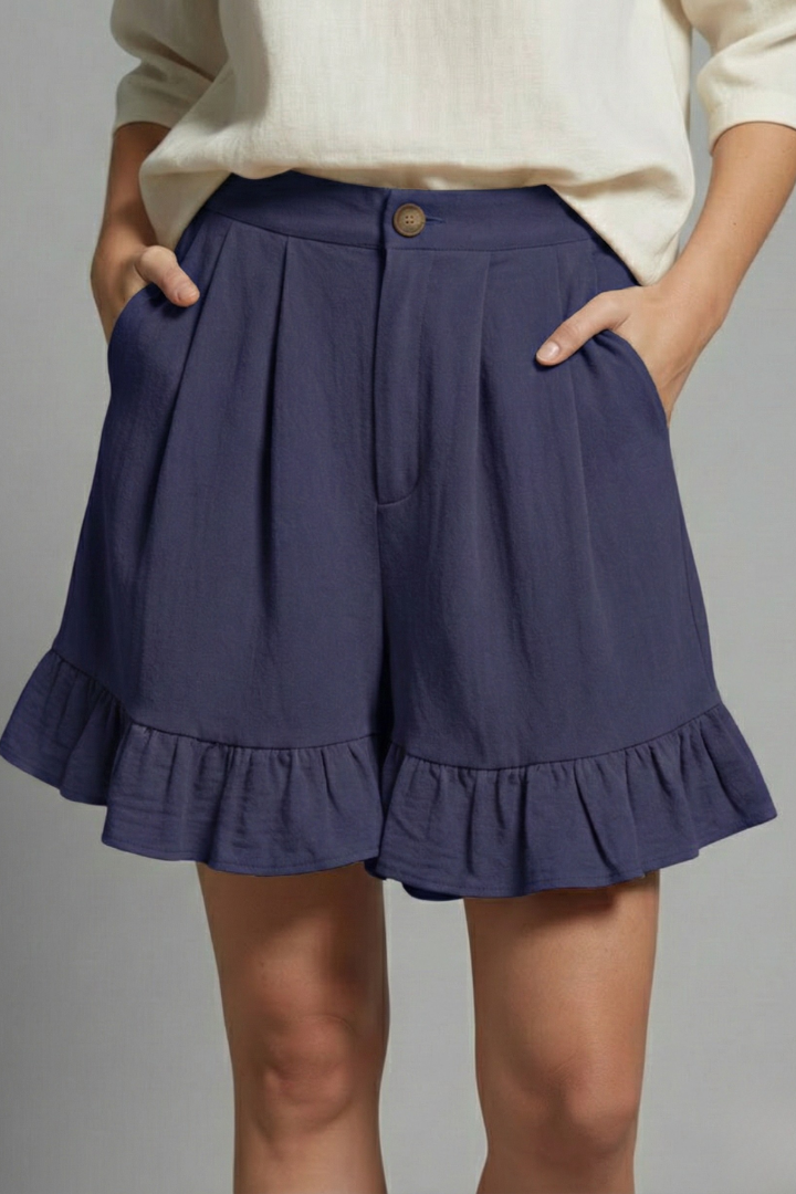 Marke Damen Shorts mit Rüschen Saum in Beige — Image 13