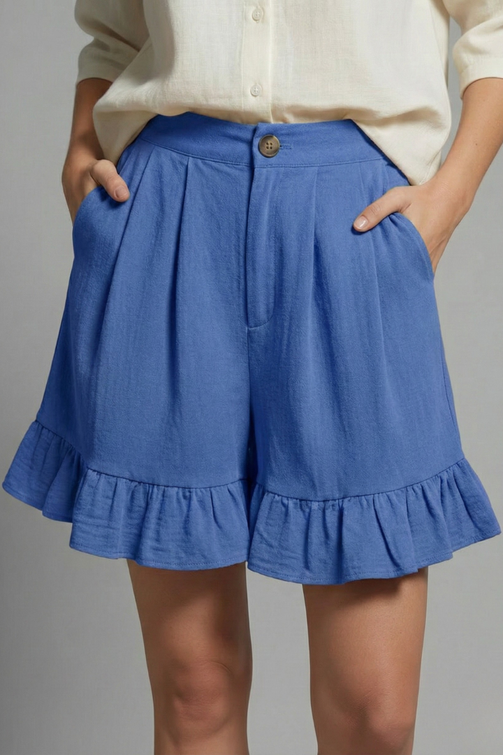 Marke Damen Shorts mit Rüschen Saum in Beige — Image 21