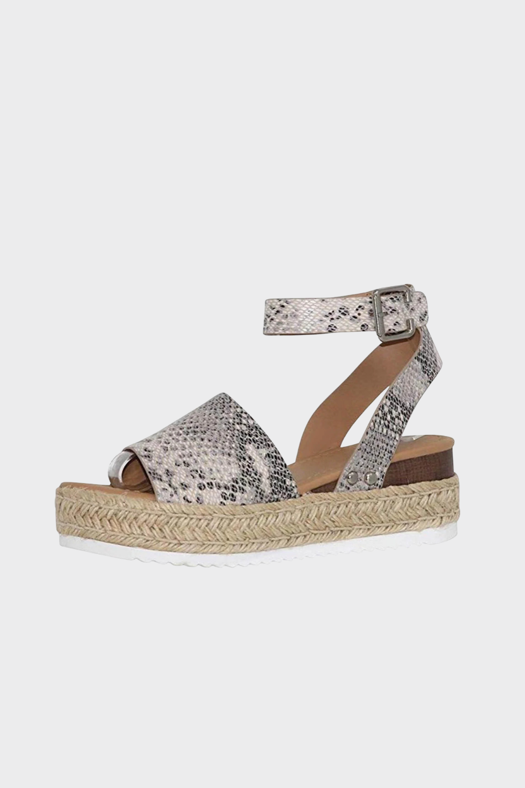 Marke Sandalen Damen in Beige, Braun, Schwarz und Schlangenlederoptik — Image 7