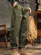 Maverick Herren Cargo-Hose | 97% Baumwollmischung, Vintage-inspiriert Schwarz, Bequem — Main Image