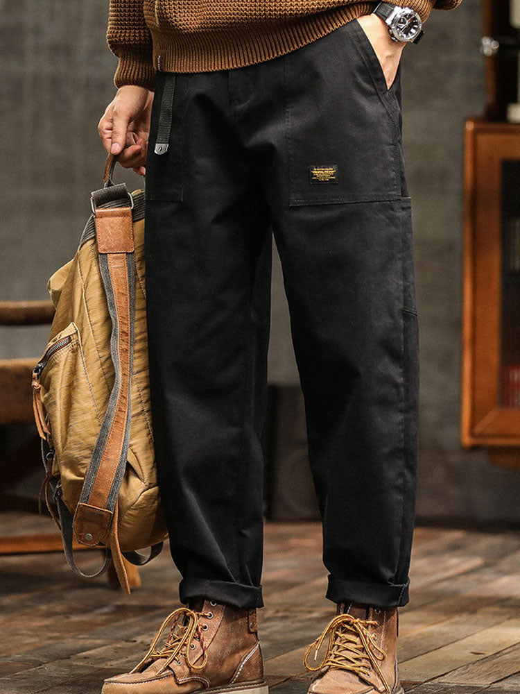 Maverick Herren Cargo-Hose | 97% Baumwollmischung, Vintage-inspiriert Schwarz, Bequem — Image 11