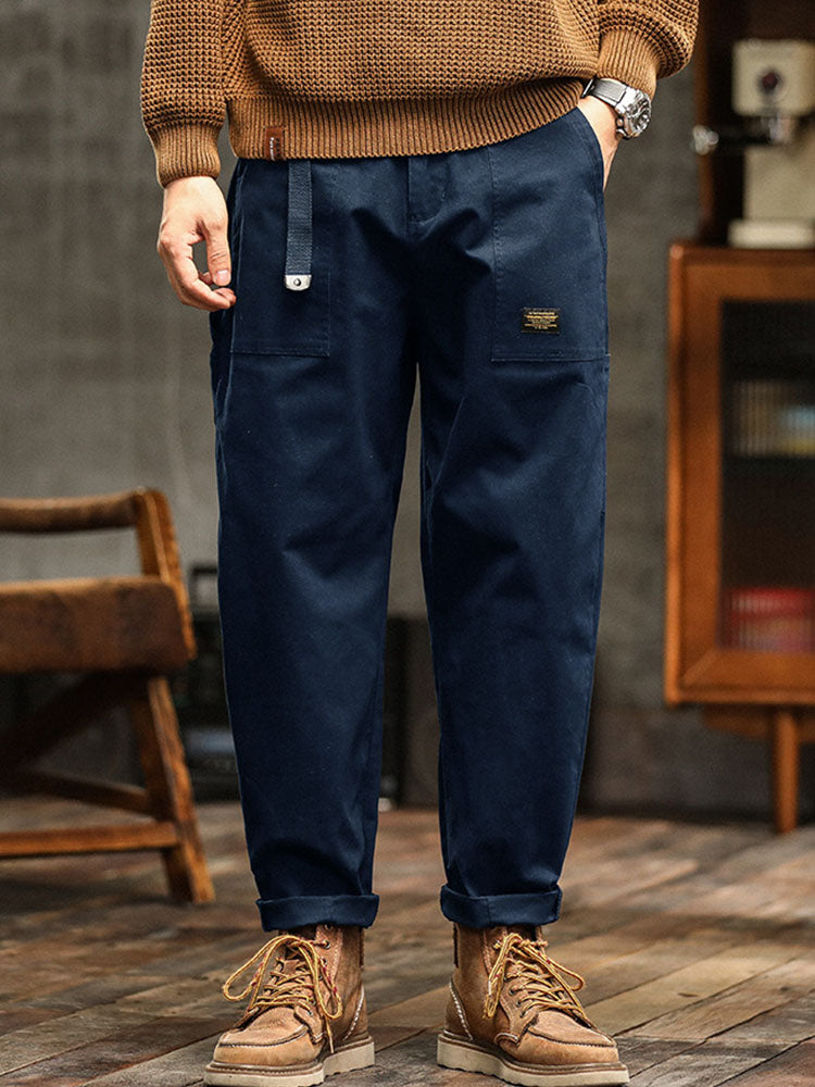 Maverick Herren Cargo-Hose | 97% Baumwollmischung, Vintage-inspiriert Schwarz, Bequem — Image 4