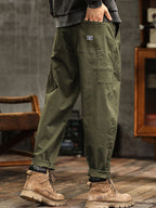Maverick Herren Cargo-Hose | 97% Baumwollmischung, Vintage-inspiriert Schwarz, Bequem — Image 5