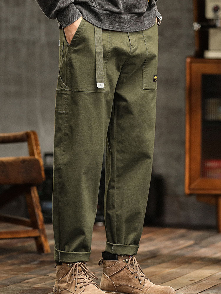 Maverick Herren Cargo-Hose | 97% Baumwollmischung, Vintage-inspiriert Schwarz, Bequem — Image 7