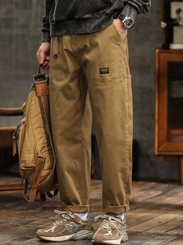Maverick Herren Cargo-Hose | 97% Baumwollmischung, Vintage-inspiriert Schwarz, Bequem — Image 8