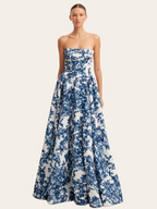 Luxus Ballkleid Trägerlos Floral Elegant Design — Main Image