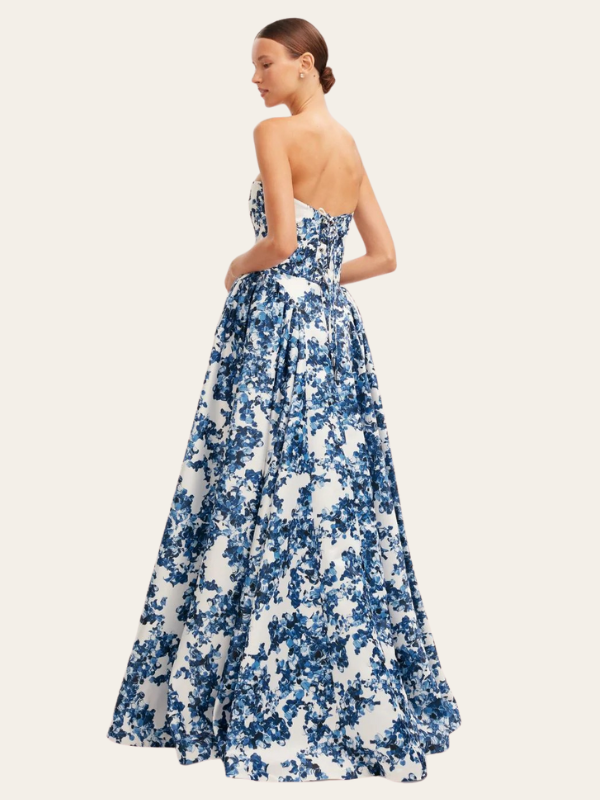 Luxus Ballkleid Trägerlos Floral Elegant Design — Image 3