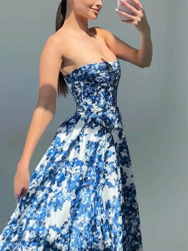 Luxus Ballkleid Trägerlos Floral Elegant Design — Image 6
