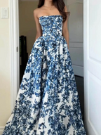Luxus Ballkleid Trägerlos Floral Elegant Design — Image 5