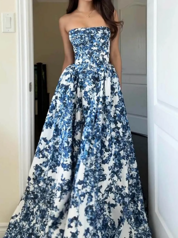 Luxus Ballkleid Trägerlos Floral Elegant Design — Image 5
