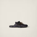 530 SL Mules aus gebleichtem Leder mit Gummisohle in Schwarz und Braun