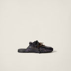530 SL Mules aus gebleichtem Leder mit Gummisohle in Schwarz und Braun