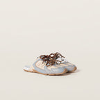 530 SL Mules aus gebleichtem Leder in Himmelblau Travertin Grau 2