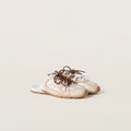 530 SL Mules aus gebleichtem Leder mit Gummisohle in Travertine Grau und Weiß