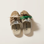 Elegante 530 SL Mules aus gebleichtem Leder und Schaffell, hergestellt in Italien. 3
