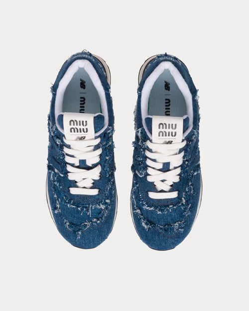 574 SL Low Baskets in Denim Blau für stilvolle Auftritte. 2
