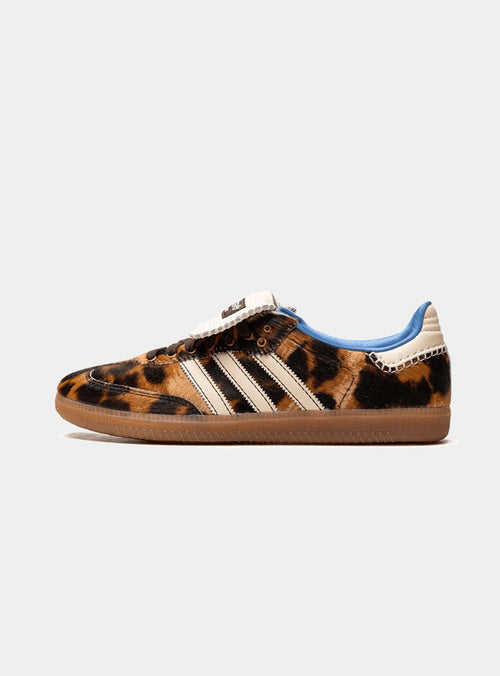 Adidas Samba Nylon Wales Bonner in Dunkelbraun mit Leopardenmuster
