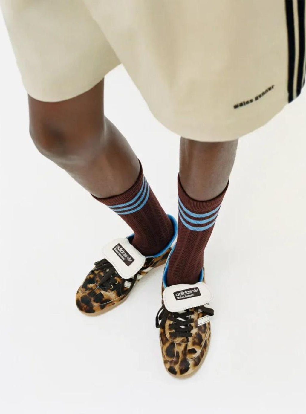 Adidas Samba Nylon Wales Bonner in Dunkelbraun mit Leopardenmuster 7