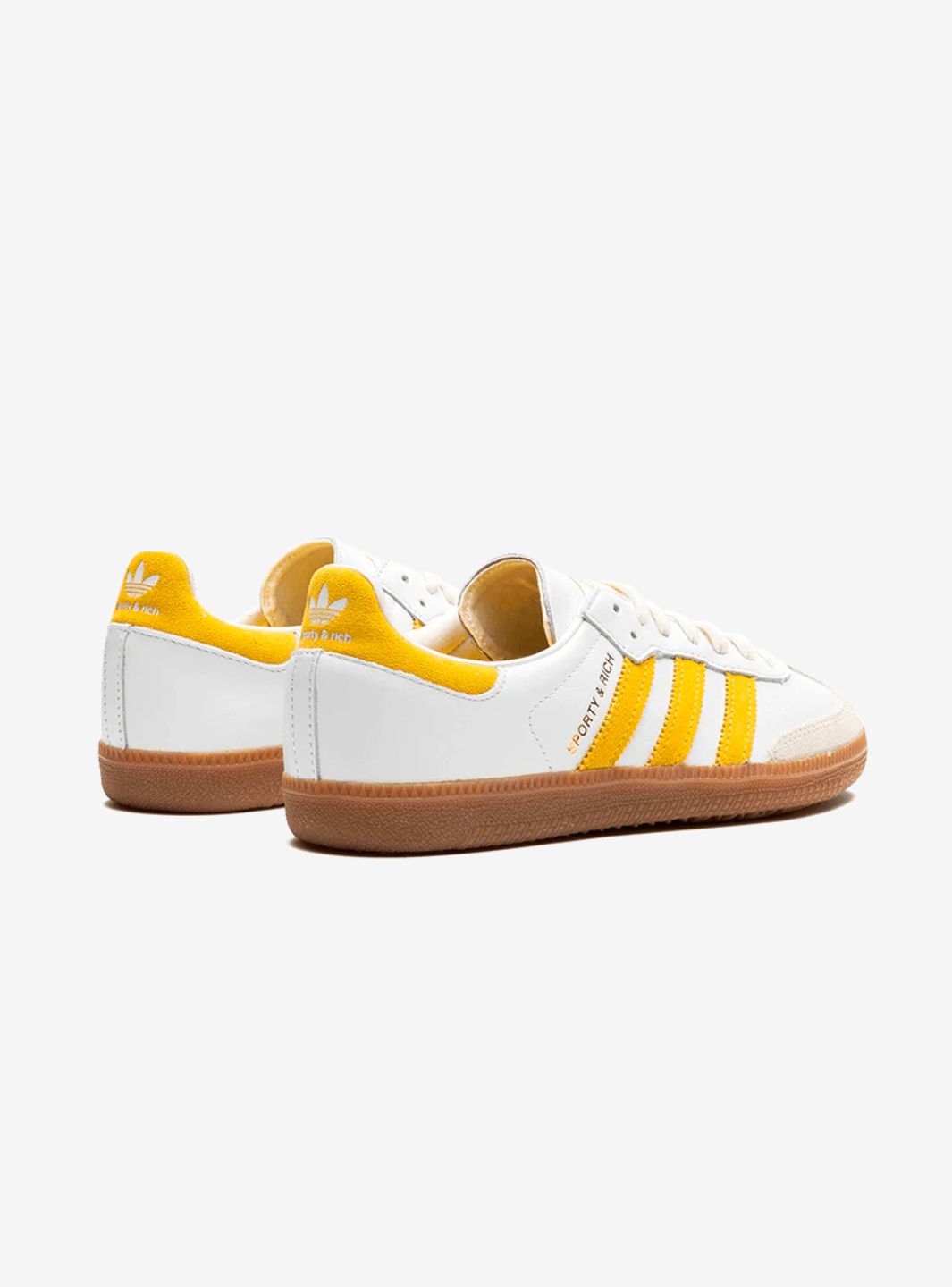 Adidas Samba Sneakers in Weiß und Gold, stilvoll und elegant. 3