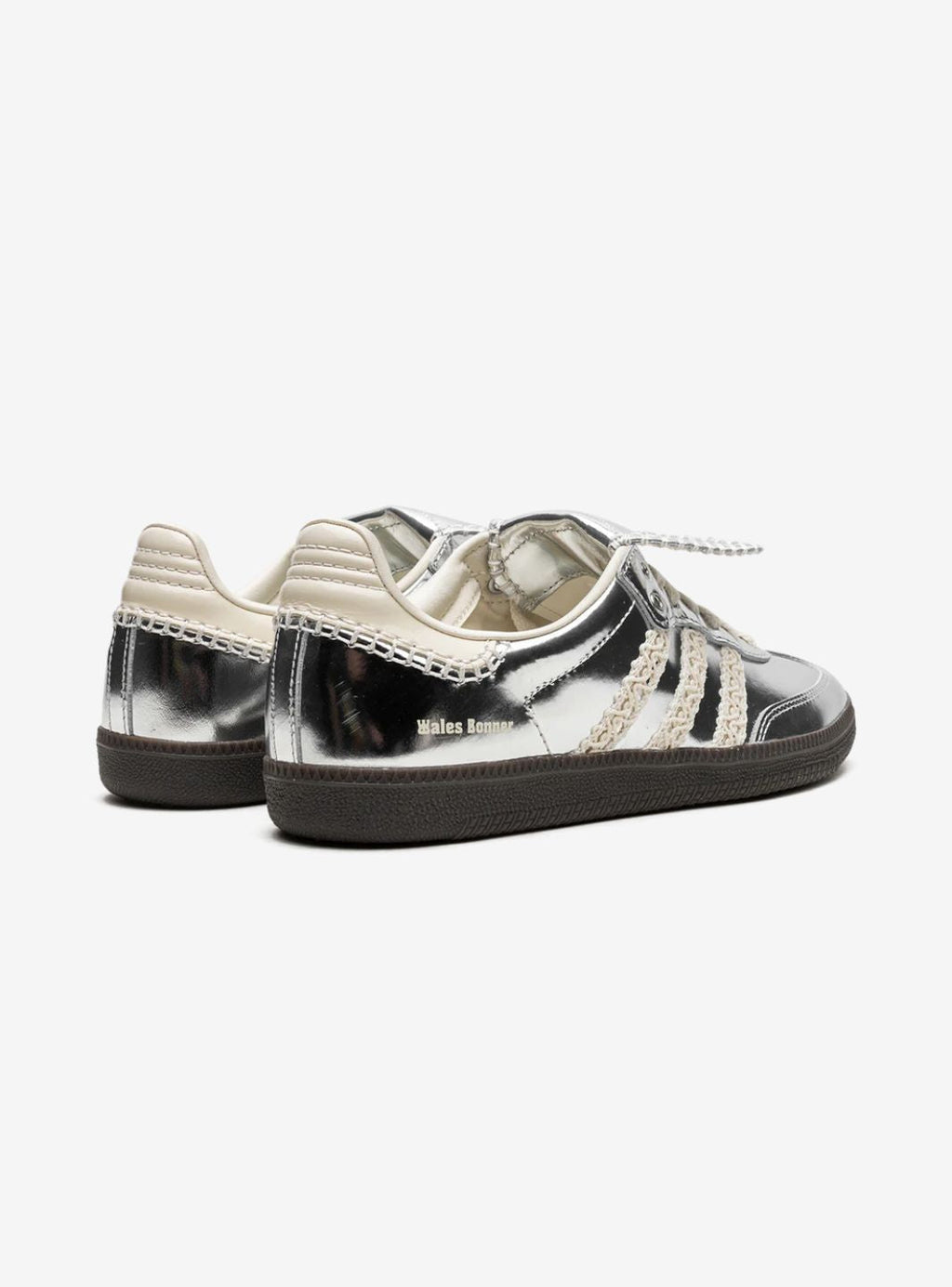 Adidas Samba Wales Bonner Sneaker in Silber mit glitzerndem Finish. 3