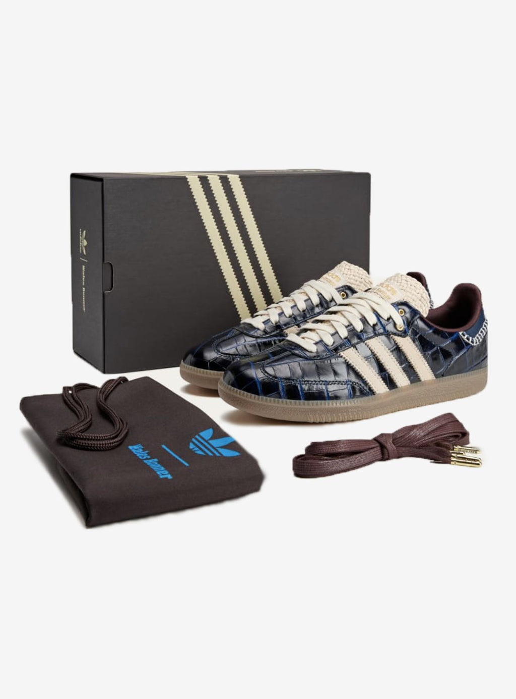 Adidas Samba Wales Bonner Navy Croc in blauem Krokodilleder. 10