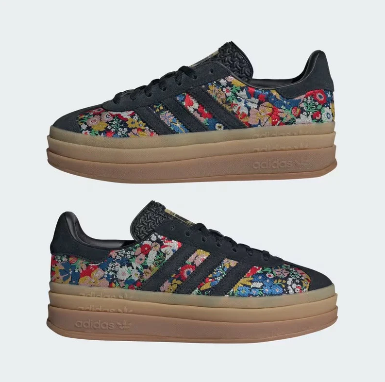 Adidas x Liberty London Sambae elegante schwarze Sneakers mit floralen Details. 7