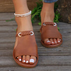 Elegante geflochtene Riemensandalen aus veganem Leder für Frauen. 5