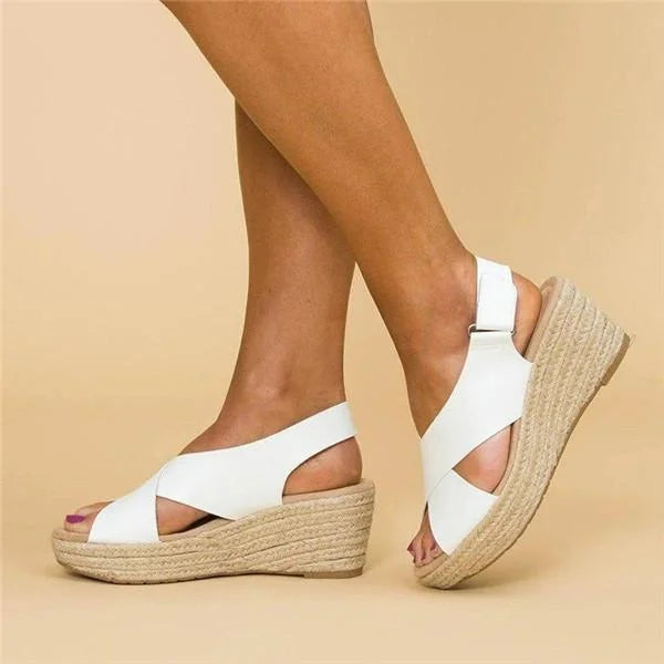 Damen Bequeme Keilabsatz-Espadrilles mit Fußbett in Schwarz 6