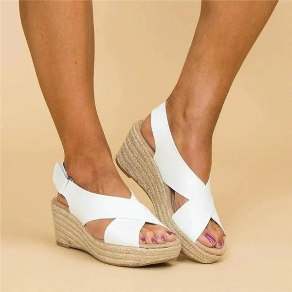 Damen Bequeme Keilabsatz-Espadrilles mit Fußbett in Schwarz 7
