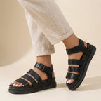 Damen Chunky Plattform Gladiator Sandalen in Schwarz, Braun und Weiß