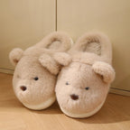 Plüsch Hausschuhe Beige für Damen