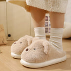Plüsch Hausschuhe Beige für Damen 5
