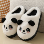 Plüsch Hausschuhe mit Panda Design in Weiß