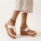 Plateausandalen Weiß für Damen, Komfort und Stil