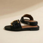 Damen Sandalen Schwarz mit Metallakzent 4