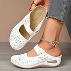 Damen Slip-On Keilsandalen Weiß 3