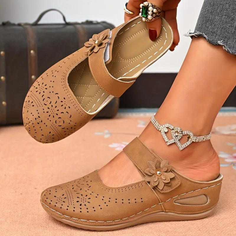 Damen Slip-On Keilsandaletten Weiß 6